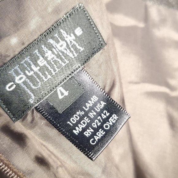 Vintage Juliana Collezione soft lamb leather midi skirt chocolate brown size 4 - Picture 9 of 9